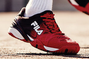 New FILA Cage Delirium Mens Red Black Tennis Shoes ISNER 10 Asics Resolution Gel