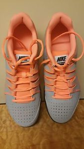 NEW NIKE VAPOR COURT TENNIS SHOE GREY/ATOMIC ORANGE/BLK/WHT MEN'S SZ 11
