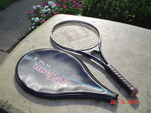 Wilson Extra II Largehead Alloy Tennius Racquet 4 3/8" Leather Grip w Cover