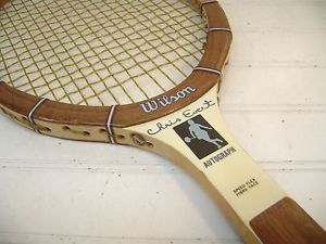 1970'S CHRIS EVERT WILSON WOODEN TENNIS RACKET, STRAIGHT & FREE SHIPPING