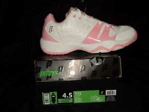 Prince Girl's T22 Tennis Shoes Size 4.5  White/ Pink New in Box  FREE SHIPPING!!