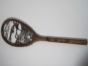 Antique LOPSIDED TILT HEAD TENNIS RACQUET RACKET 19TH CENTURY 1870s-80