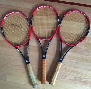 THREE (3) Used Wilson RF 97 Autograph Racquets -- 4 3/8