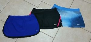Lot of 3 Women's Nike Dri-Fit Tennis Running Skirt/Skort/Shorts  SZ L