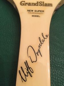 Vintage 1977 Kawasaki Grand Slam Cliff Drysdale Autograph wooden racquet