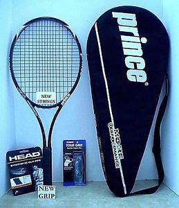 Prince More Performance Precision 107 Tennis Racquet 4 1/4 - NEW STRINGS + GRIP