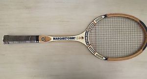 Vintage Chemold Margaret Court tennis racquet 4 3/8 L. Reg No. 211733