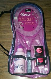 NEW Head "BARBIE" Girls Set Jr. Prestrung Tennis Racquet 25" Bag Balls Bottle