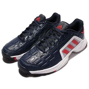 adidas Barricade Court 2 II Navy Red White Mens Tennis Shoes Sneakers AQ2283