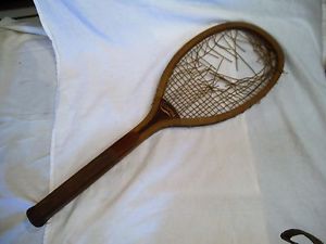 Antique Wright & Ditson CHAMPION 1905 Wood Flat Top Tennis Racquet Orig Strings