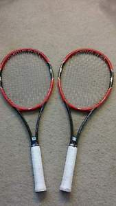 wilson pro staff 97 1/2 grip and two racquets