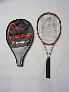 HEAD Ti. CARBON 5000 TITANIUM MESH MID PLUS TENNIS RACQUET + CASE 4+1/2" GRIP