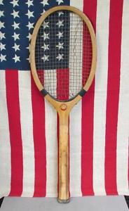 Vintage 1940s Reach Co.Wood Tennis Racquet Newport Model Great Display! Phila,PA