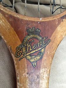VINTAGE ANTIQUE WOOD TENNIS RACQUET BY: E. KENT CO.  "Newport" Sn # 1307 C. 1920
