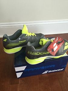 BABOLAT Men's Jet All Court Tennis Shoes - Grey Yellow
