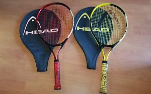 HEAD TENNIS RACQUETS SET OF 2 AGASSI 23&25 W/COVERS