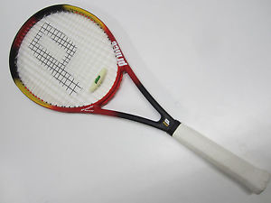 PRINCE PRECISION EQUIPE MIDPLUS RACQUET (4 5/8) NEW STRINGS/GRIP. MINT CONDITION