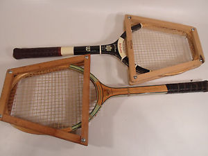 Wood Racket Racquet Vintage Wooden Press Wilson Jack Kramer pro Green Crescent