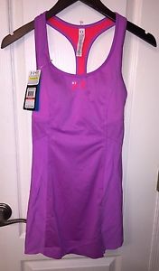 NWT Under Armour Vent Purple Heatgear UA Tennis Matchpoint Sports Bra Dress M