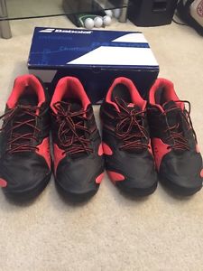 2 Pairs -Babolat V-Pro 2 All Court Men`s Tennis Shoe Sz 10.5 Black/red Used
