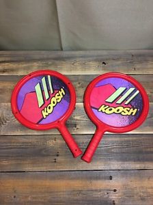 Vintage Set Of 2 Koosh Ball Paddle Red Racquets 90s Toy Rackets Oddzon EUC