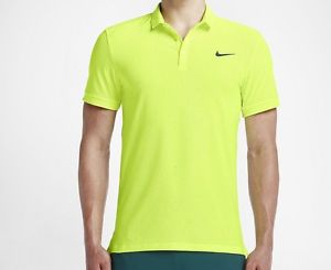 Nike Men's Advantage Breathe Tennis Polo Shirt 685221 Volt /White Size Large
