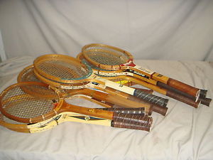 Lot 14 Vintage Tennis Rackets Whiz Wilson Spaulding etc