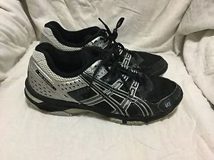 WOMENS ASICS GEL - ROCKET 6 - VOLLEYBALL SHOES - BLACK-SILVER ( SIZE 10 )