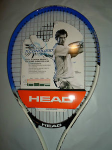 HEAD Ti. CONQUEST OS TENNIS RACKET RACQUET TITANIUM STRUNG NO COVER GRIP 4 3/8"