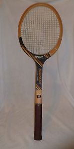 Vintage Wilson Champion tennis racket Jimmy Connors wood black brown grip