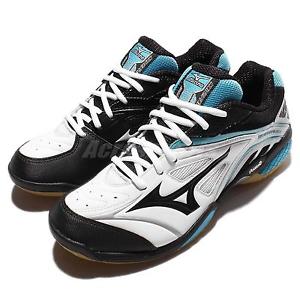 Mizuno Wave Fang SS Wide Black White Blue Mens Badminton Volleyball 71GA15-1309