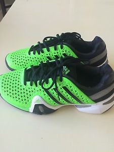 ADIDAS AdiPOWER BARRICADE 8+ MEN TENNIS SHOE  NEON GREEN/BLK/GREY  9 1/2 PERFECT