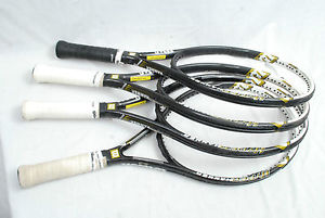 Lot of 4 Unstrung Wilson Hyper Carbon Hammer 5.3 110 Tennis Racquet 4 1/2"