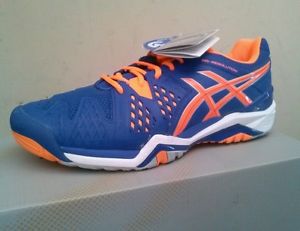 Asics Gel-Resolution 6 Clay Court Men's Tennis Shoe  Blue-Flash Orange 10 mens
