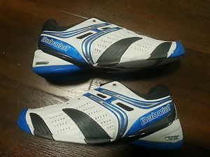 New! Babolat V-Pro Court Tennis Shoes -White Blue Black Size 9.5 (NO Shoe Laces)