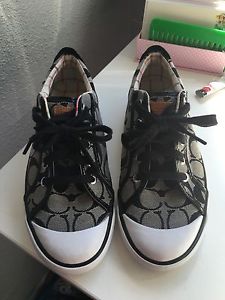 Women's Brand New Coach Tennis Shoes Black And Grey Size 7.5