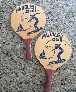 Vintage Smashball Paddleball Howsco Wooden Paddles Racquets