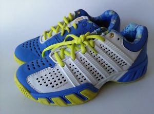 K-Swiss Junior Varsity Tennis Shoes Size 5.5 Bigshot Light 2.5 White Blue Green