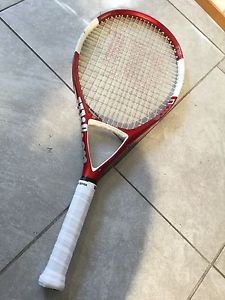 WILSON NCODE  N5  OVERSIZE 110 TENNIS RACQUET 4 3/8 Good Condition