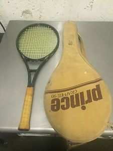 PRINCE GRAPHITE ORIGINAL 90 4 STRIPE TENNIS RACKET with CASE