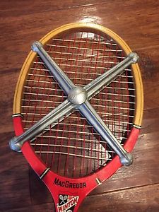 Vintage Macgregor Winton Tennis Racquet With Simplex Press Guard.