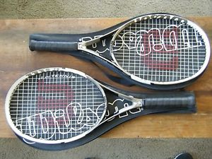 WILSON  SET OF 2 NANO CARBON PRO TENNIS RACKETS WITH COVERS FREE SHIP