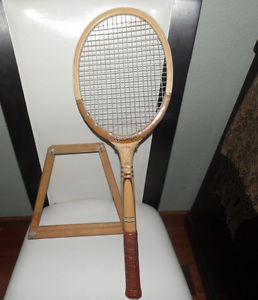 Vintage MacGregor Fleetwood Fbre Wld Thrt Wood Tennis Racket  JAPAN 41/2 w/ brc
