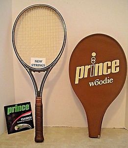 Prince Woodie 110 Tennis Racquet 4 5/8 - NEW PRINCE SYN. GUT STRINGS + EUC