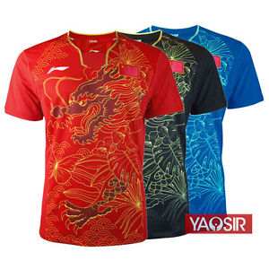 2016 Rio Olympics Li Ning men's Tops table tennis clothing Flag T-shirt