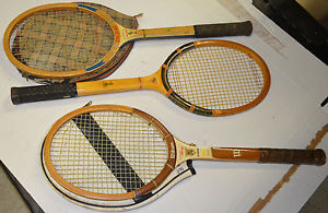VINTAGE Lot of 3 Tennis Rackets - Wilson "Billie Jean King" & Newport & Spalding