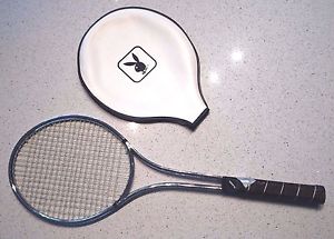Vintage PLAYBOY TENSOR Metal Tennis Racket & Zipper Case Cover Bunny Logo