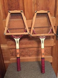 Vintage Pair of Spalding Pancho Gonzales Tournament Tennis Racquet