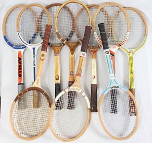 Vintage Lot (10) Wood Tennis Racquet Athletic Wall Decor Spalding TAD Imperial