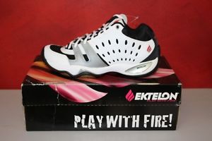 EKTELON RACQUETBALL SHOES T22 MID WHITE / SILVER / BLACK  MENS SIZE 9